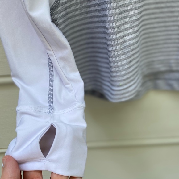 Mondetta white gray athletic long sleeve top M - Picture 5 of 6